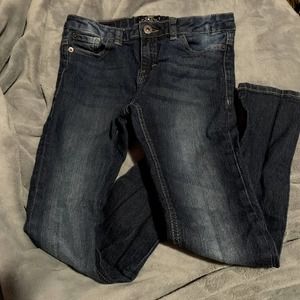 Lucky Brand girls dark wash jeans zoe skinny size 10 with adjustable buttons